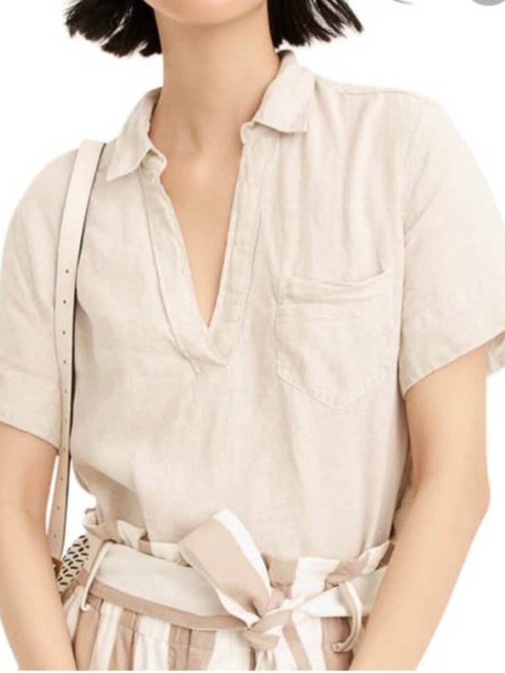 JCrew beige/natural linen shirt